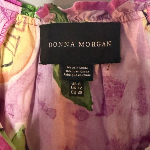 Donna Morgan Purple Dress with Lemon Print | size 8 | - Picture 2 of 9